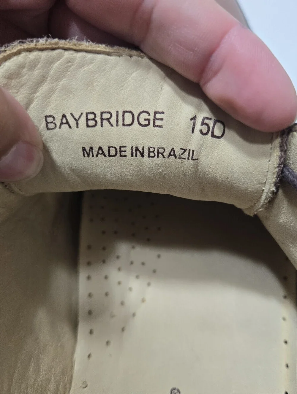 Belvedere Baybridge Men's Brown Pebbled Leather Tied Shoe sz 15D
